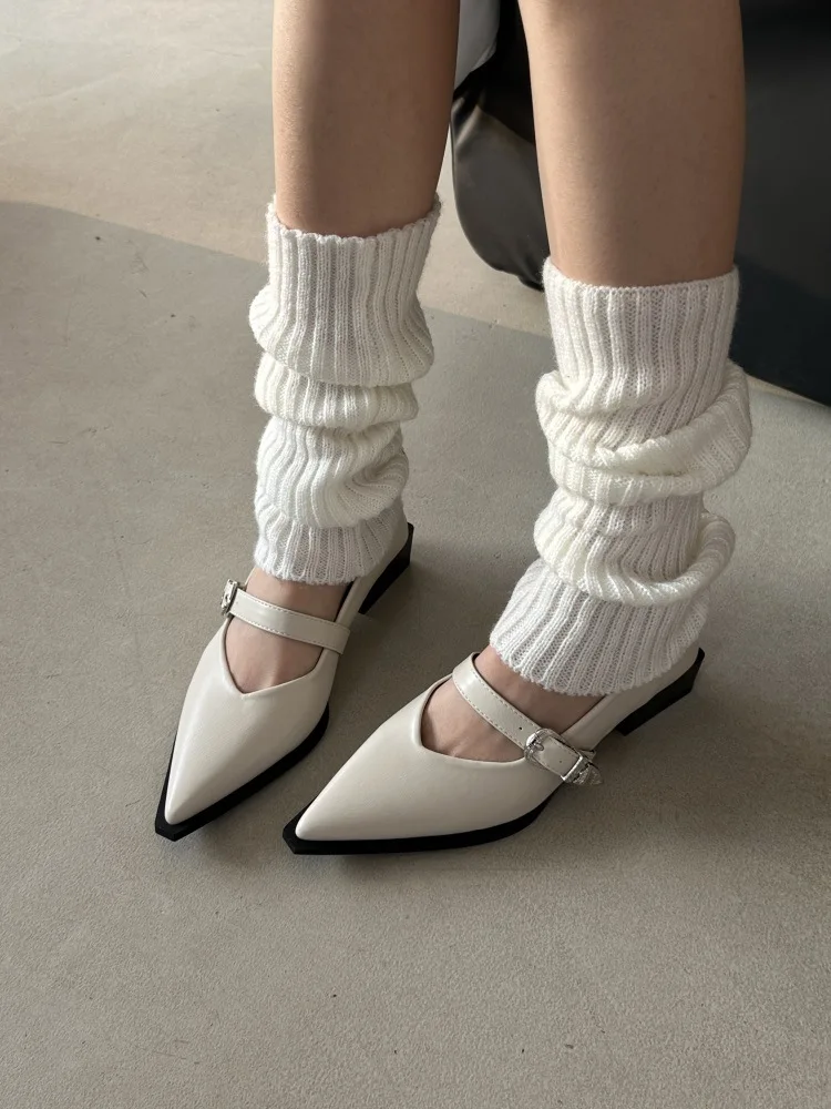 2024 New Mary Jane Shoes Spring Autumn Pointed Toe Low Heel Women Shallow Single Pumps Women Fashion Buckle Shoes