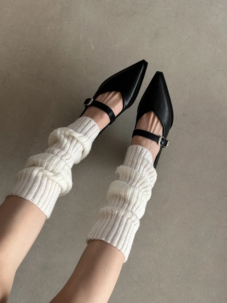 2024 New Mary Jane Shoes Spring Autumn Pointed Toe Low Heel Women Shallow Single Pumps Women Fashion Buckle Shoes