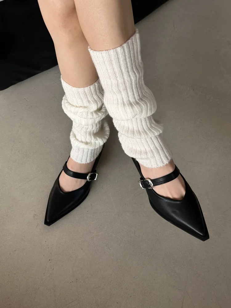 2024 New Mary Jane Shoes Spring Autumn Pointed Toe Low Heel Women Shallow Single Pumps Women Fashion Buckle Shoes