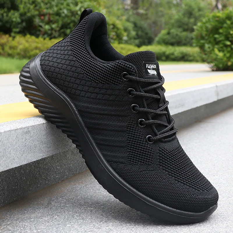 Men's Solid Lace-Up Casual Shoes, Lightweight Outdoor Sneakers Suitable for All-Season Training and Exercise, Lightweight, Breathable, Non-Slip, Ideal for Casual Walking Enthusiasts