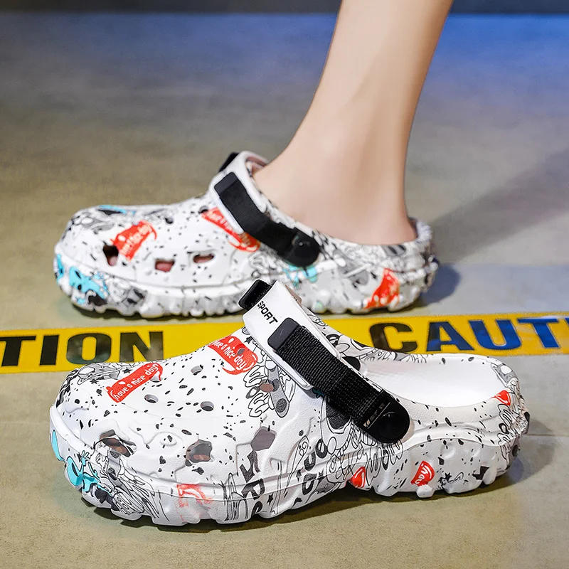 Men Camouflage Clogs Big Size 48 49 50 51 Wide Toe Box Lightweight Quick Dry Non-slip Beach Garden Shoes EVA Slippers