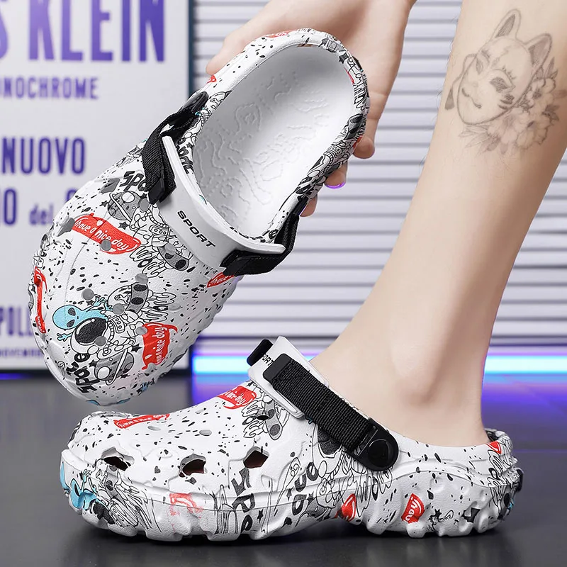 Men Camouflage Clogs Big Size 48 49 50 51 Wide Toe Box Lightweight Quick Dry Non-slip Beach Garden Shoes EVA Slippers