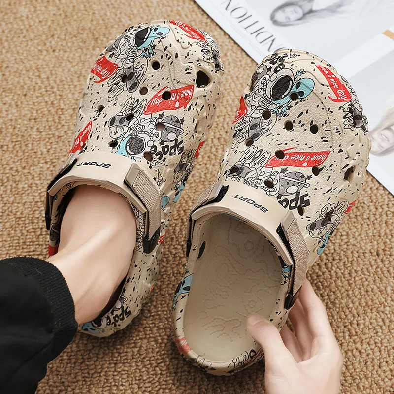 Men Camouflage Clogs Big Size 48 49 50 51 Wide Toe Box Lightweight Quick Dry Non-slip Beach Garden Shoes EVA Slippers