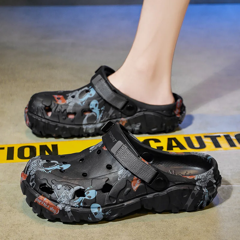 Men Camouflage Clogs Big Size 48 49 50 51 Wide Toe Box Lightweight Quick Dry Non-slip Beach Garden Shoes EVA Slippers