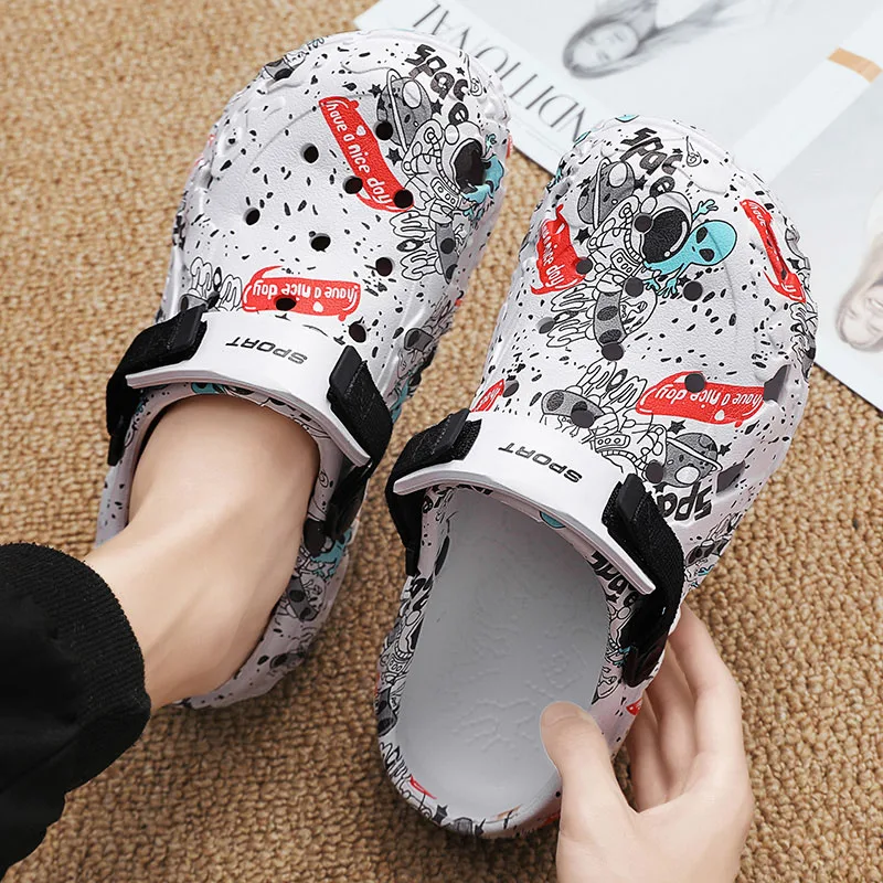 Men Camouflage Clogs Big Size 48 49 50 51 Wide Toe Box Lightweight Quick Dry Non-slip Beach Garden Shoes EVA Slippers