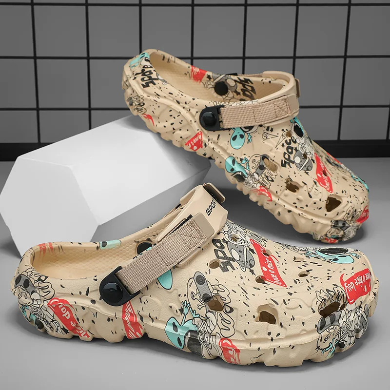 Men Camouflage Clogs Big Size 48 49 50 51 Wide Toe Box Lightweight Quick Dry Non-slip Beach Garden Shoes EVA Slippers