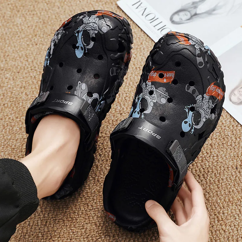 Men Camouflage Clogs Big Size 48 49 50 51 Wide Toe Box Lightweight Quick Dry Non-slip Beach Garden Shoes EVA Slippers