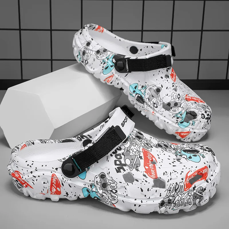 Men Camouflage Clogs Big Size 48 49 50 51 Wide Toe Box Lightweight Quick Dry Non-slip Beach Garden Shoes EVA Slippers
