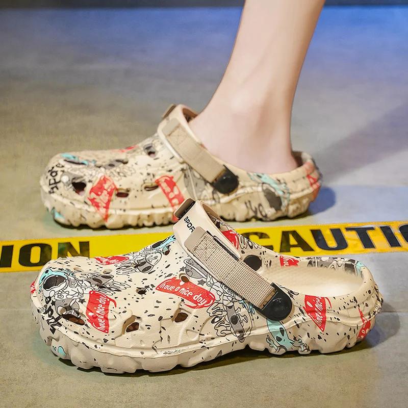 Men Camouflage Clogs Big Size 48 49 50 51 Wide Toe Box Lightweight Quick Dry Non-slip Beach Garden Shoes EVA Slippers