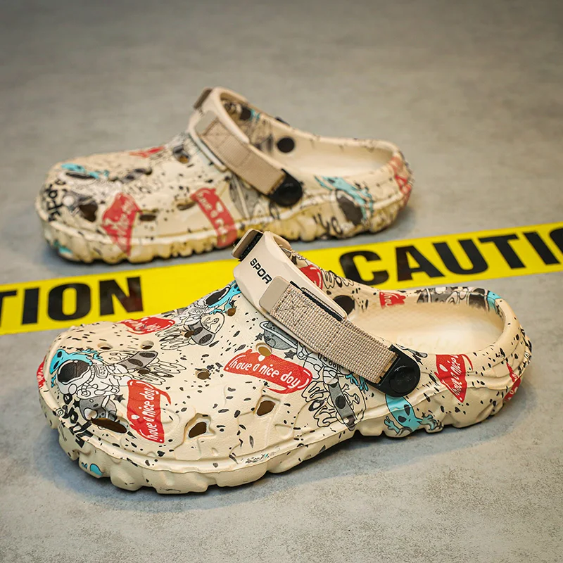 Men Camouflage Clogs Big Size 48 49 50 51 Wide Toe Box Lightweight Quick Dry Non-slip Beach Garden Shoes EVA Slippers