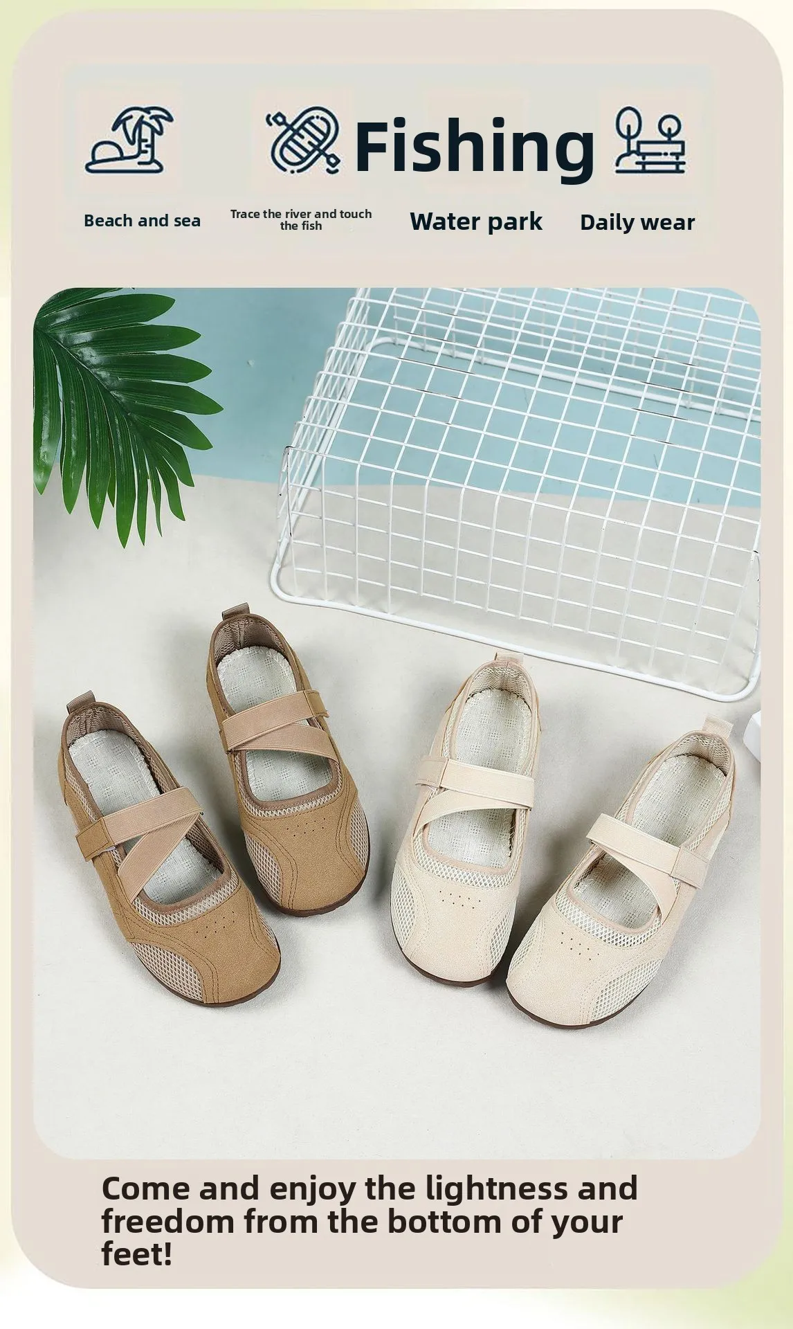 Round Toe Mary Jane Shoes for Women Breathable Mesh Casual Flats Comfortable Non-slip Walking Shoes