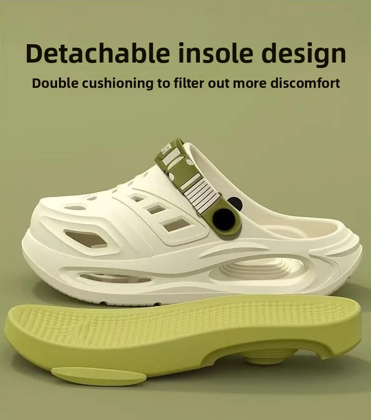 Men's Hole Shoes Are Simple and Versatile, Not Smelly Feet Trendy New EVA Soft-Soled Fashionable Non-Slip Slippers for Home Wear