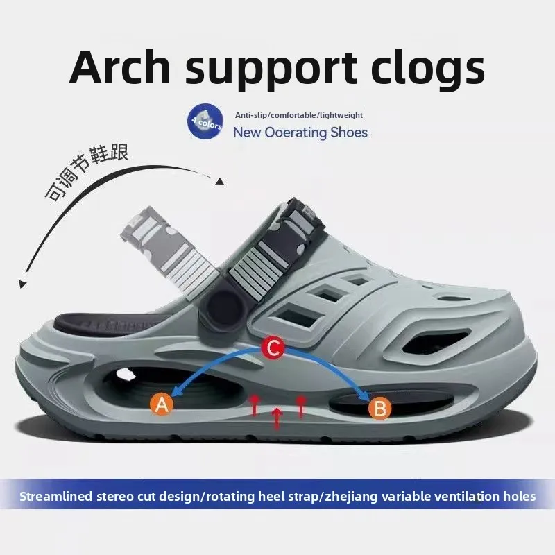 Men's Hole Shoes Are Simple and Versatile, Not Smelly Feet Trendy New EVA Soft-Soled Fashionable Non-Slip Slippers for Home Wear
