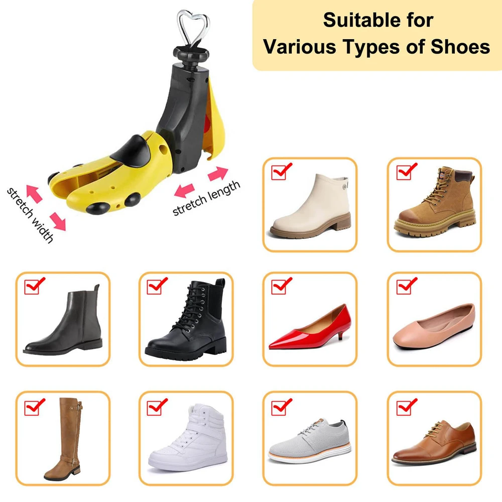 Shoe Stretcher Height/Length Adjustable with Shoe Horn for Flat Shoes Casual Shoes Canvas Shoes Sport Shoes