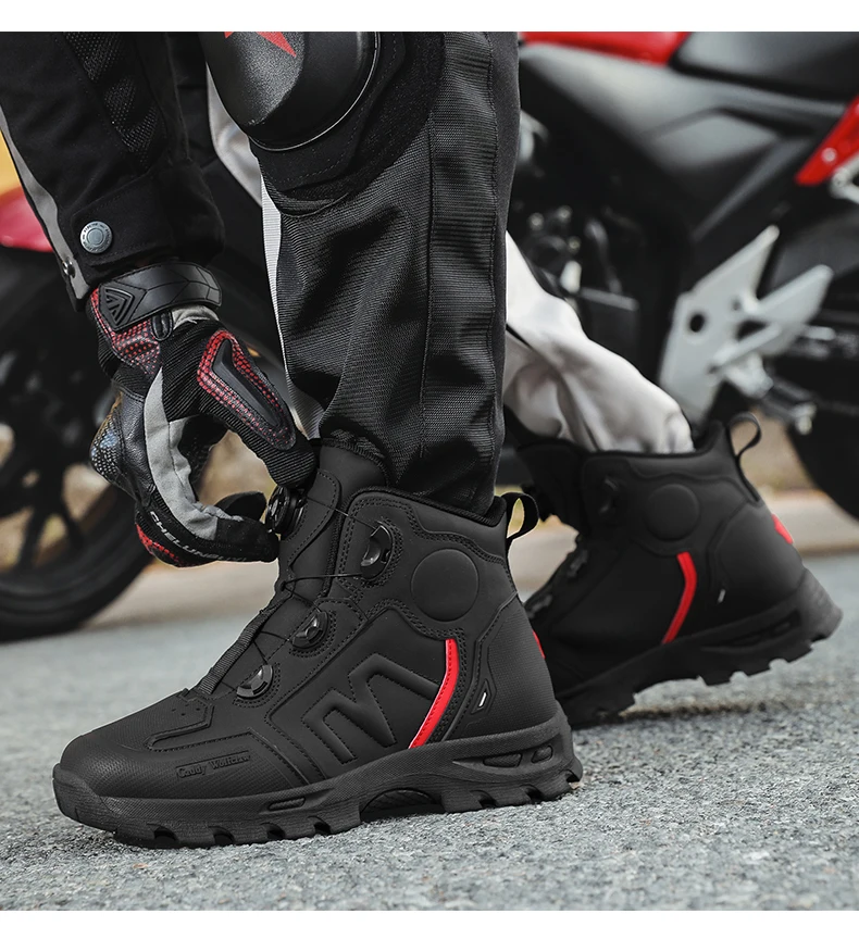 Motorcycle Riding Men Boots Waterproof Motocross Cycling Shoes Off-Road Motorbike Racing Anti-drop Breathable Equipment Soft