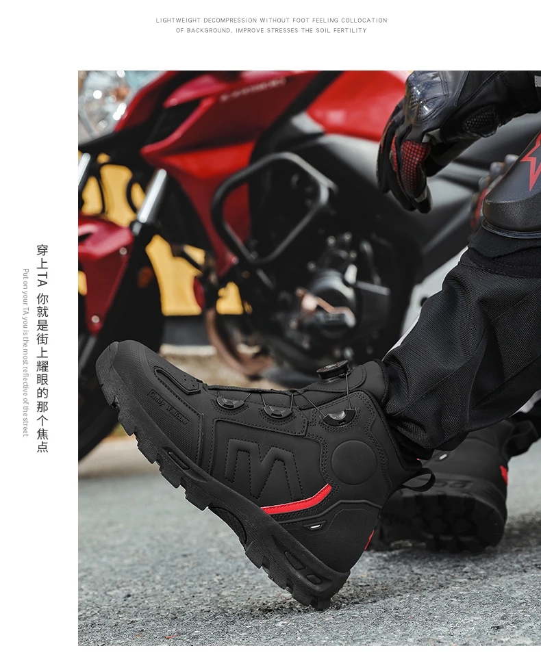 Motorcycle Riding Men Boots Waterproof Motocross Cycling Shoes Off-Road Motorbike Racing Anti-drop Breathable Equipment Soft