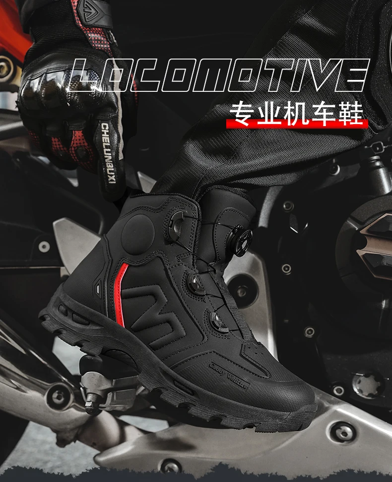 Motorcycle Riding Men Boots Waterproof Motocross Cycling Shoes Off-Road Motorbike Racing Anti-drop Breathable Equipment Soft