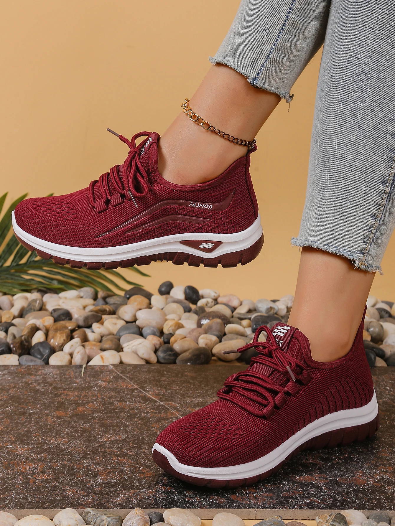 Women's shoes, soft soles, not tired feet,summer sneakers platform shoes, flying weaving, breathable women's sneakers shoes