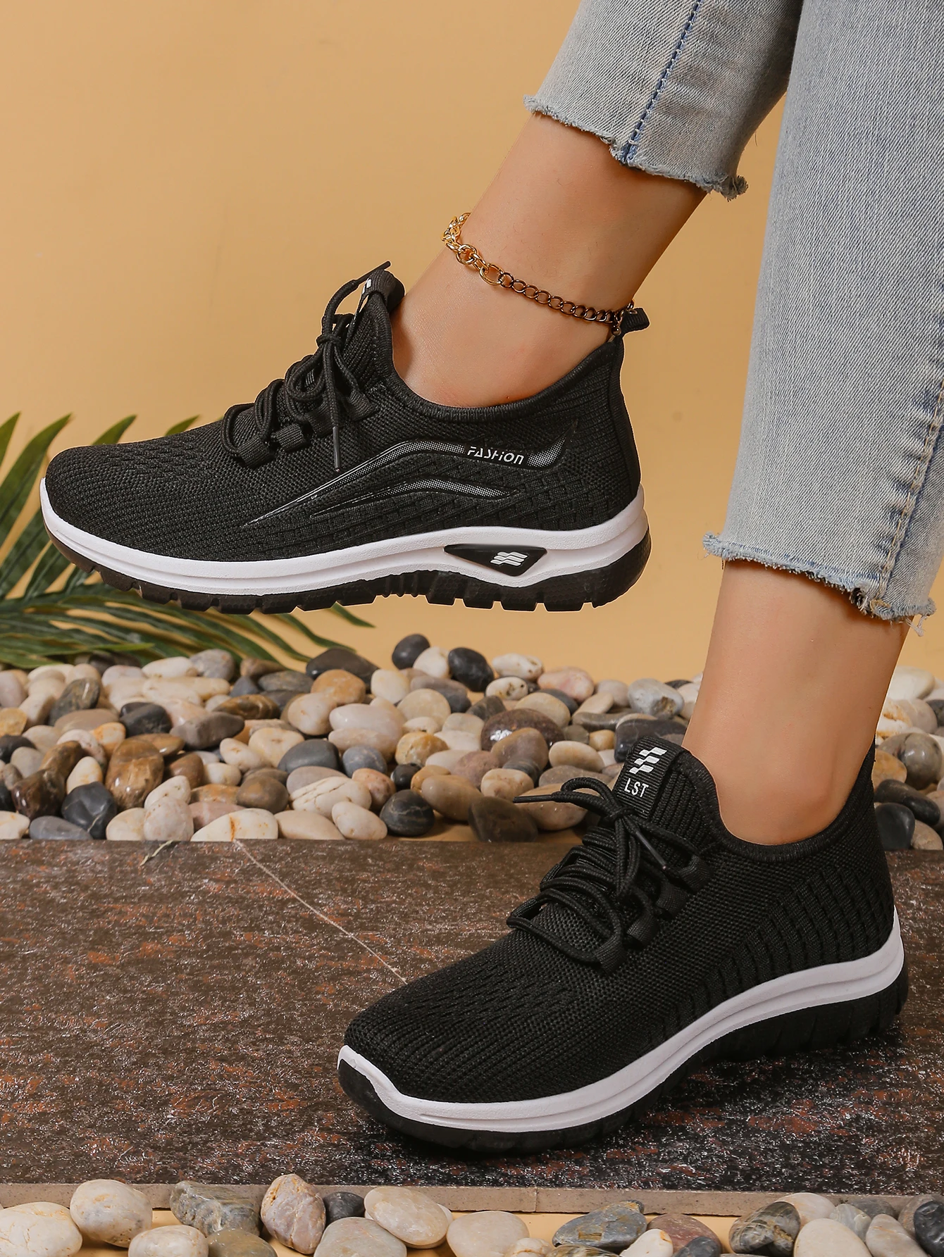 Women's shoes, soft soles, not tired feet,summer sneakers platform shoes, flying weaving, breathable women's sneakers shoes