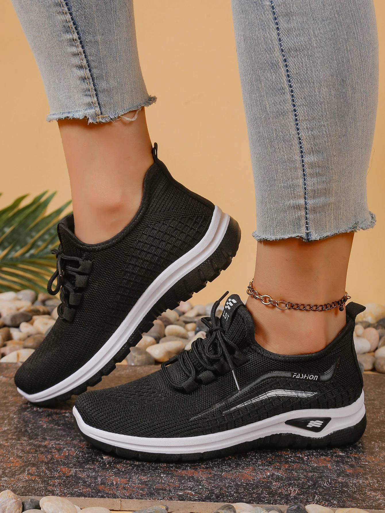 Women's shoes, soft soles, not tired feet,summer sneakers platform shoes, flying weaving, breathable women's sneakers shoes