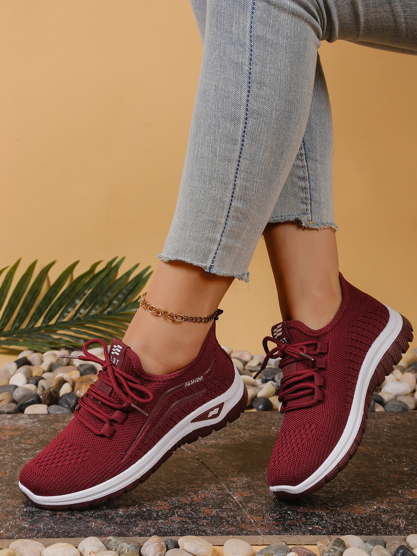 Women's shoes, soft soles, not tired feet,summer sneakers platform shoes, flying weaving, breathable women's sneakers shoes