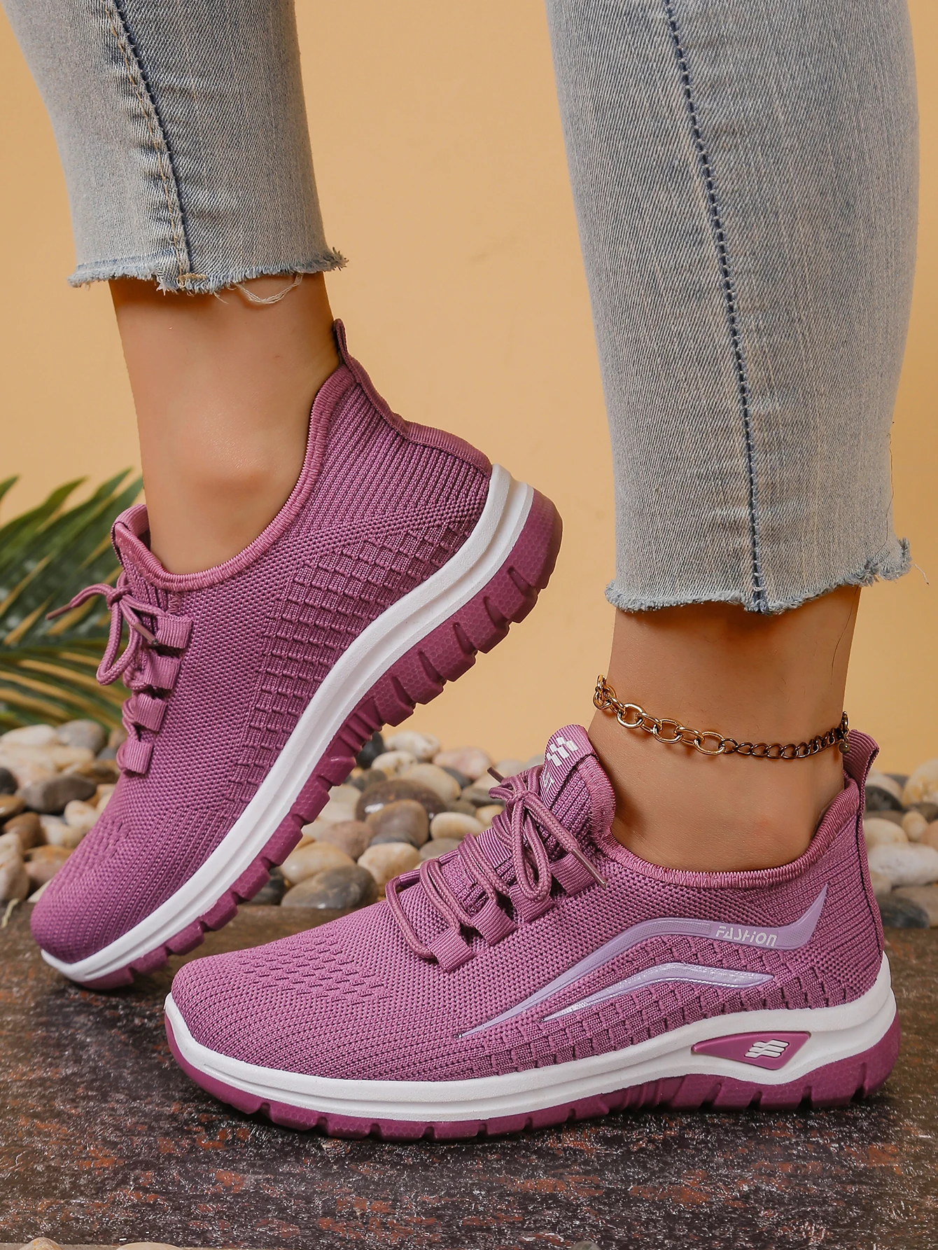 Women's shoes, soft soles, not tired feet,summer sneakers platform shoes, flying weaving, breathable women's sneakers shoes