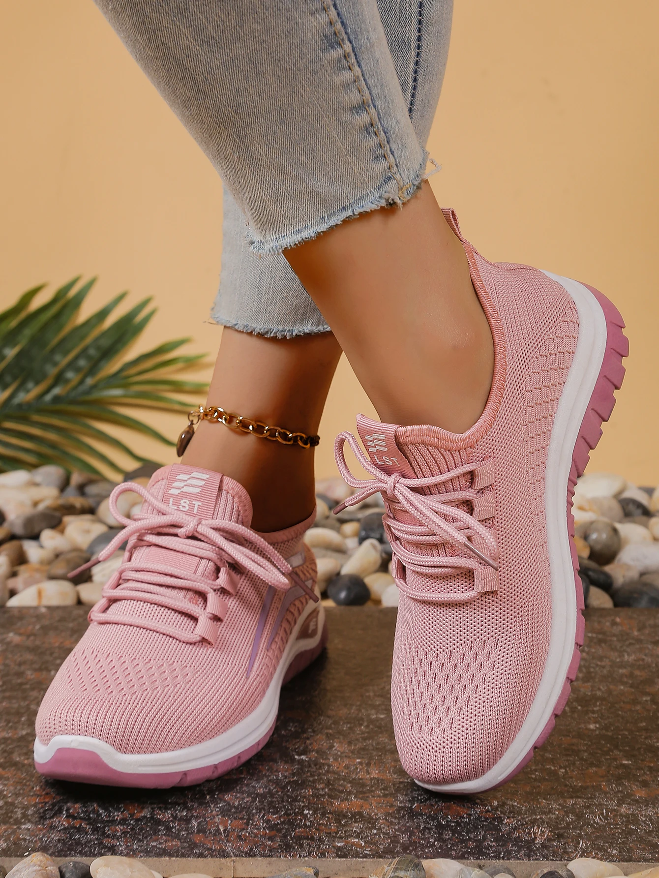 Women's shoes, soft soles, not tired feet,summer sneakers platform shoes, flying weaving, breathable women's sneakers shoes