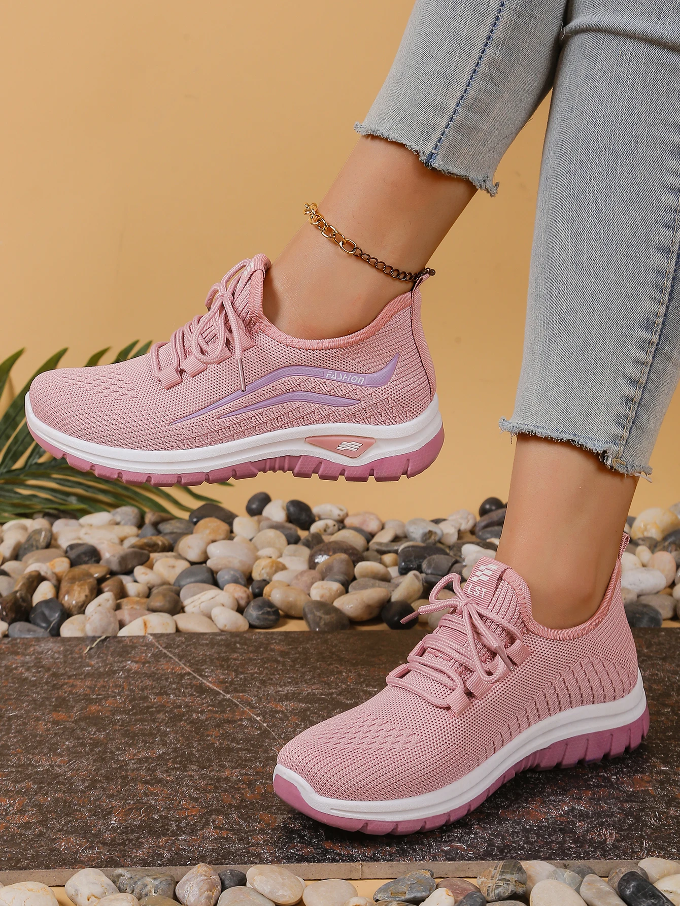 Women's shoes, soft soles, not tired feet,summer sneakers platform shoes, flying weaving, breathable women's sneakers shoes