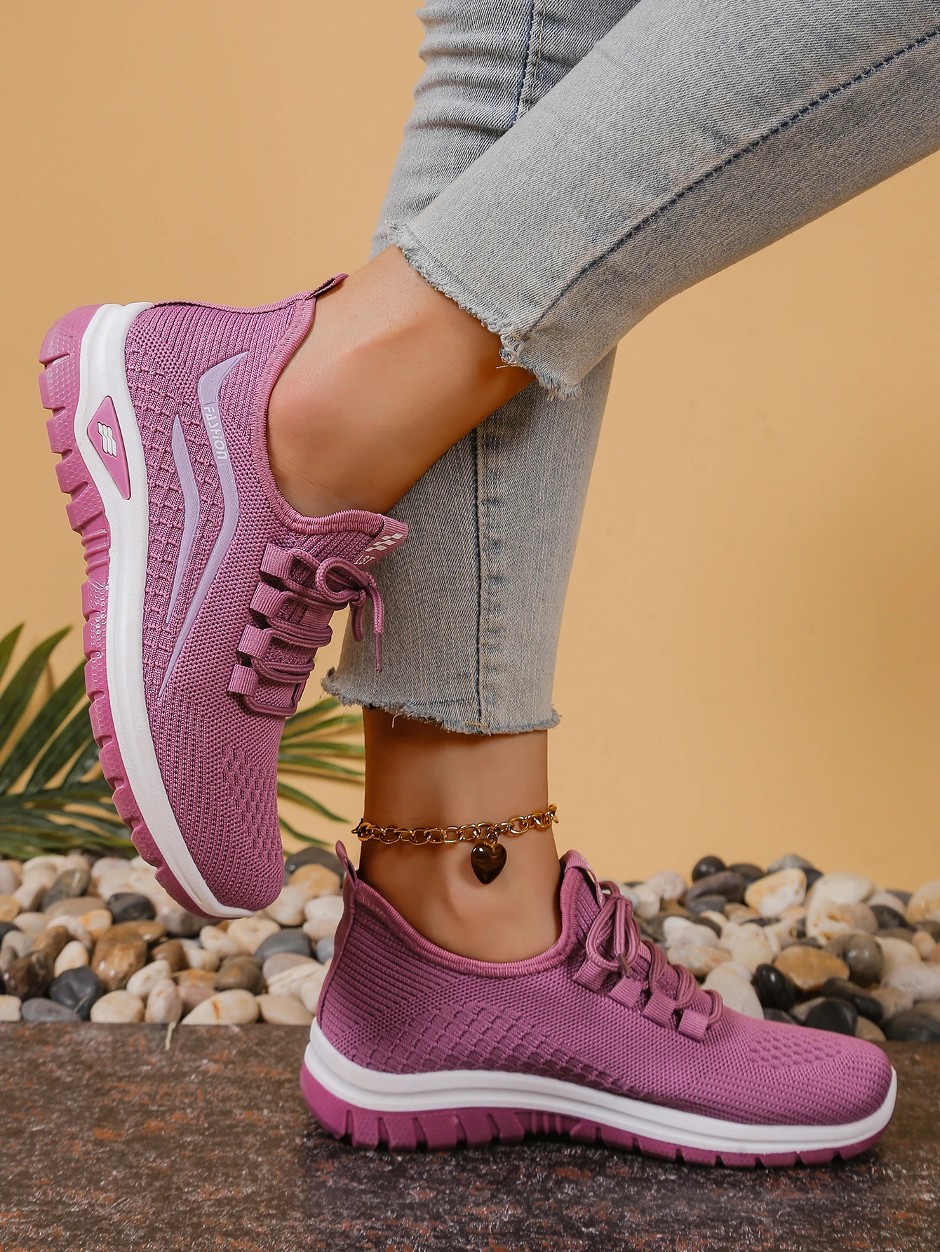 Women's shoes, soft soles, not tired feet,summer sneakers platform shoes, flying weaving, breathable women's sneakers shoes