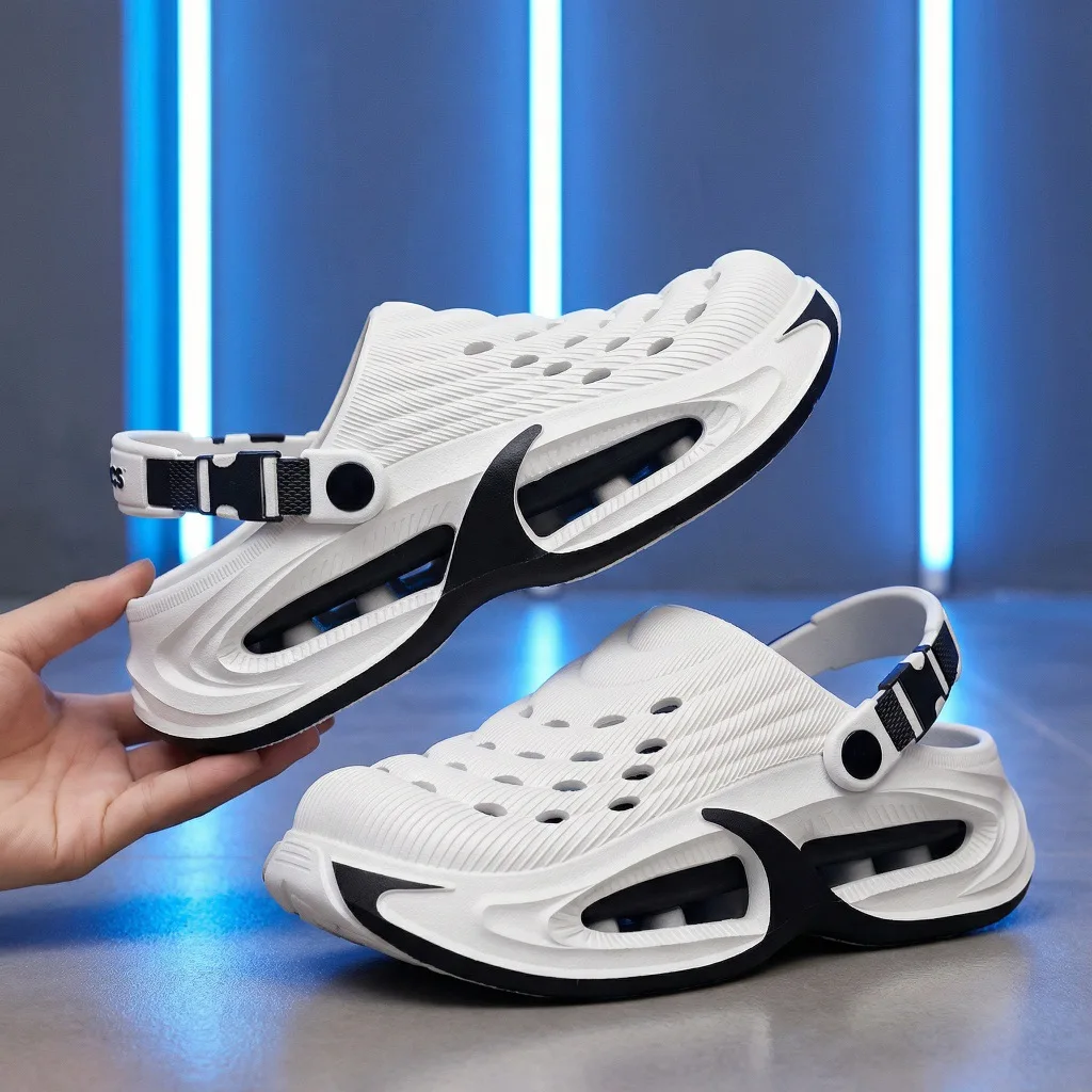Men's Outdoor Sandals Women's Heeled Fluffy Top Sandals EVA One-Size-Fits-All Summer Beach High-End Flip Flops