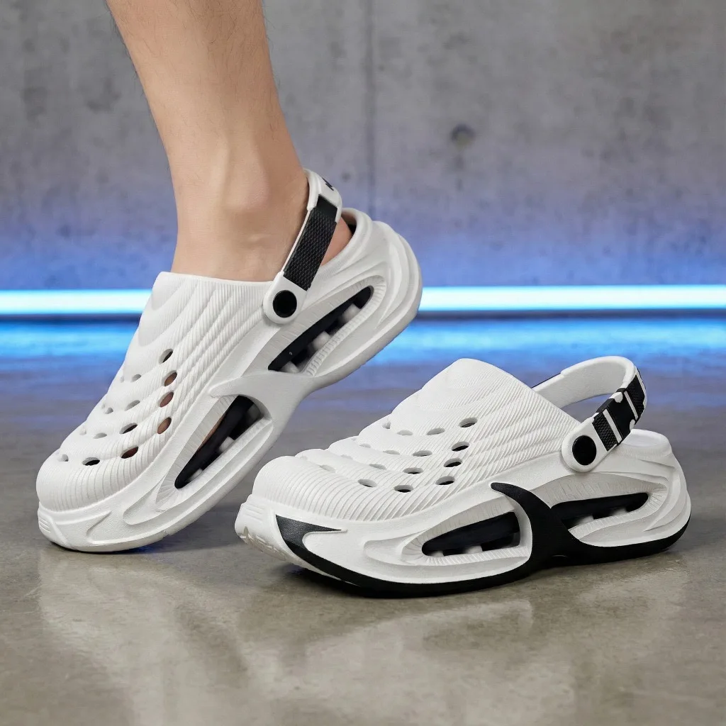Men's Outdoor Sandals Women's Heeled Fluffy Top Sandals EVA One-Size-Fits-All Summer Beach High-End Flip Flops