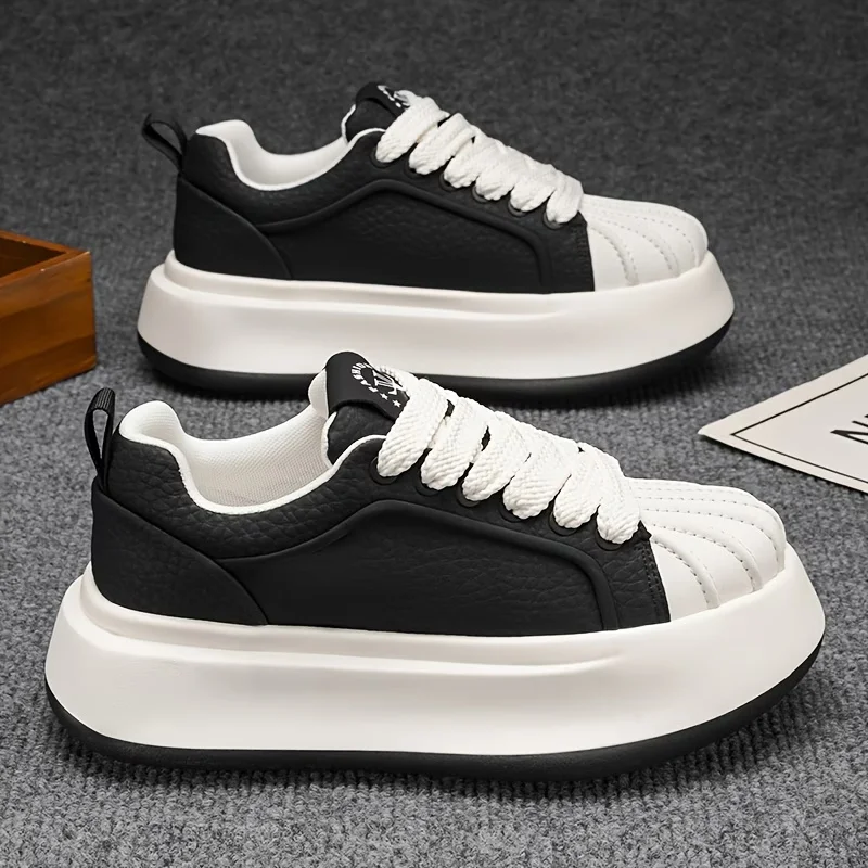 New Men'S Thick-Soled Height-Increasing Comfortable Lightweight Versatile Shoes, Trendy And Minimalist Casual Sports Footwear