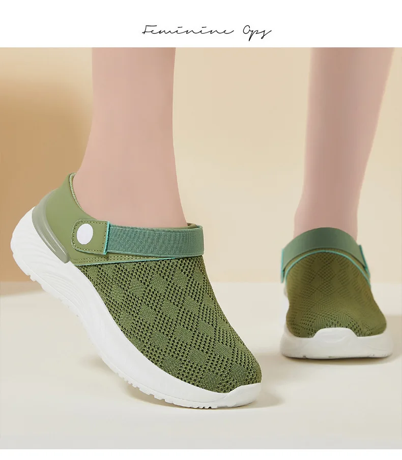 Women's Summer Shoes Breathable Half Slippers Lazy Soft Sole Casual Shoes Single Women Sandals Sale Shoes With Free Shipping