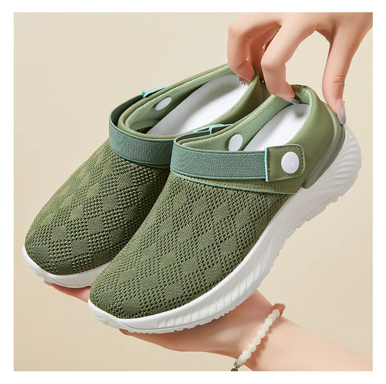 Women's Summer Shoes Breathable Half Slippers Lazy Soft Sole Casual Shoes Single Women Sandals Sale Shoes With Free Shipping