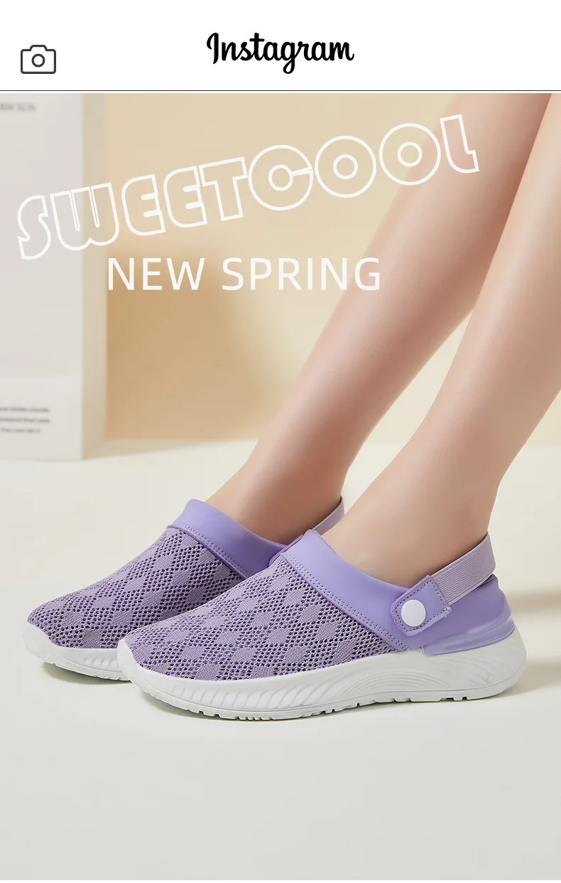 Women's Summer Shoes Breathable Half Slippers Lazy Soft Sole Casual Shoes Single Women Sandals Sale Shoes With Free Shipping