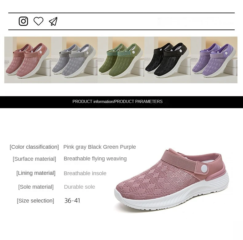 Women's Summer Shoes Breathable Half Slippers Lazy Soft Sole Casual Shoes Single Women Sandals Sale Shoes With Free Shipping