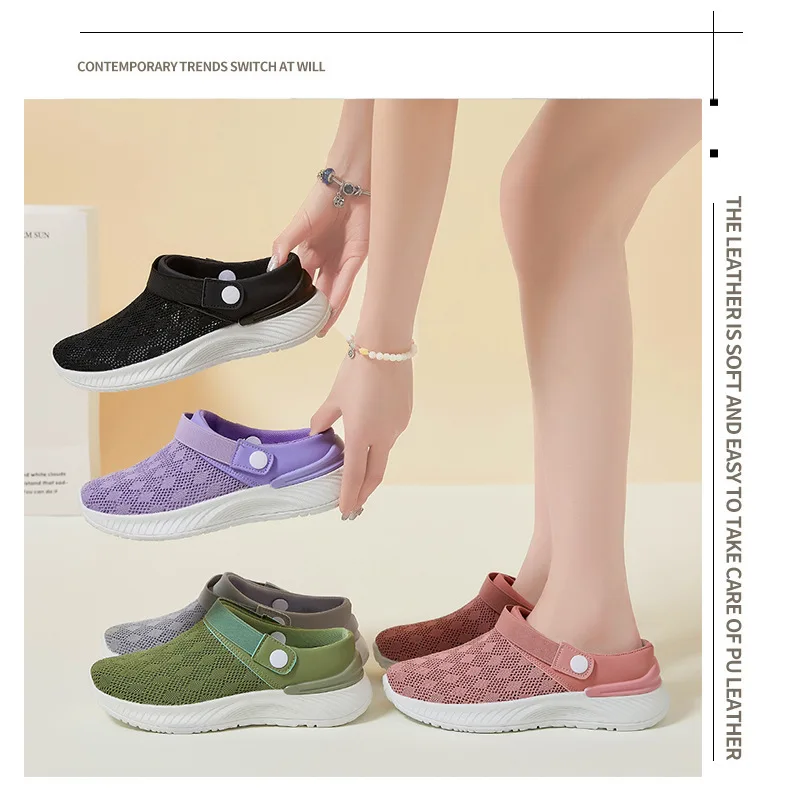 Women's Summer Shoes Breathable Half Slippers Lazy Soft Sole Casual Shoes Single Women Sandals Sale Shoes With Free Shipping