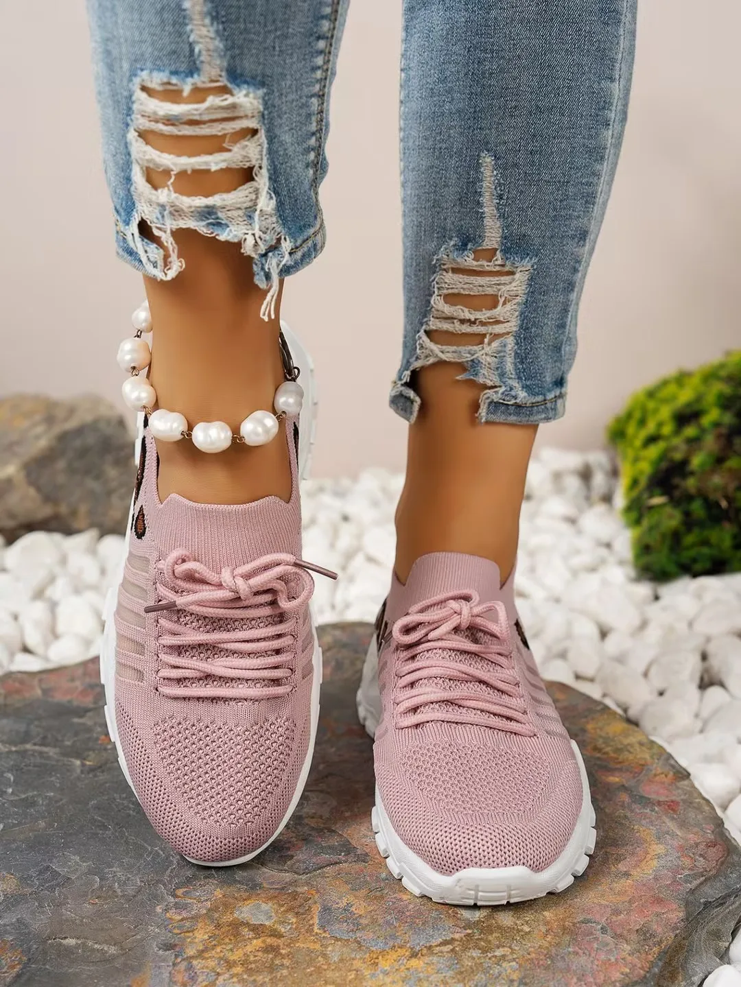 Woman Shoes Leopard Print Sneakers Lightweight and Breathable Women's Casual Sneakers Sale Shoes with Free Shipping