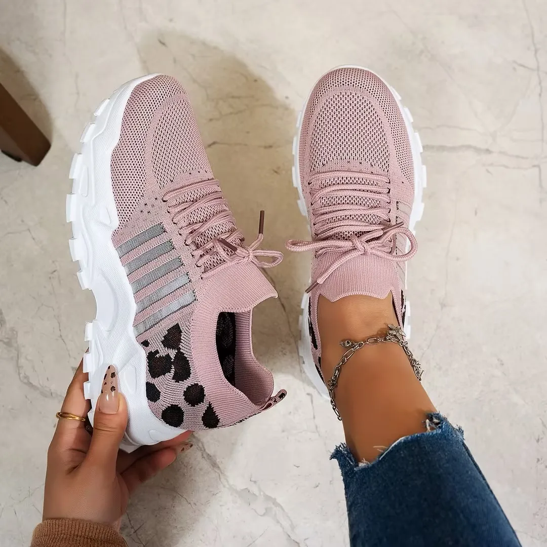 Woman Shoes Leopard Print Sneakers Lightweight and Breathable Women's Casual Sneakers Sale Shoes with Free Shipping