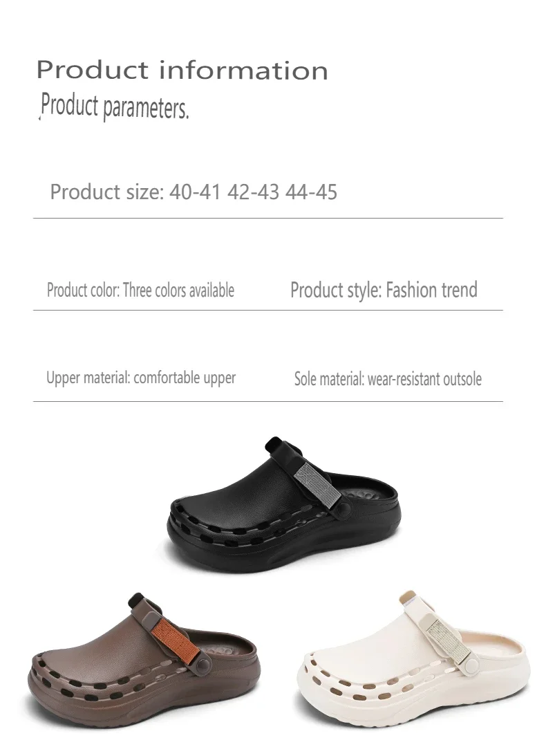 Quick-Dry EVA Solid Color Mens Sandals Fashion Trendy Lightweight Outdoor Travel Essentials Beach Shoes Casual Men’s Slippers