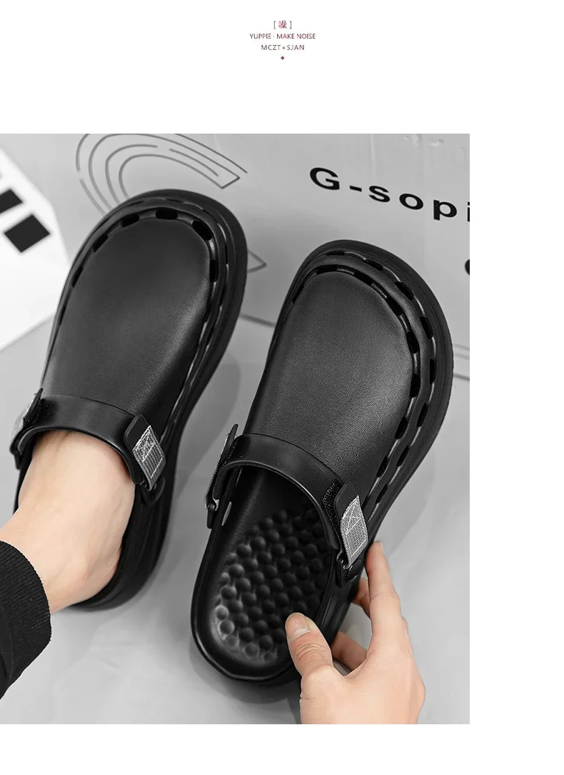 Quick-Dry EVA Solid Color Mens Sandals Fashion Trendy Lightweight Outdoor Travel Essentials Beach Shoes Casual Men’s Slippers
