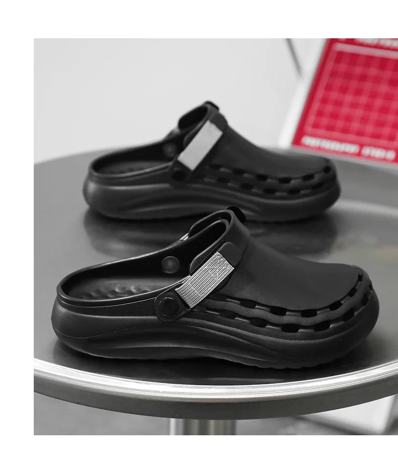 Quick-Dry EVA Solid Color Mens Sandals Fashion Trendy Lightweight Outdoor Travel Essentials Beach Shoes Casual Men’s Slippers
