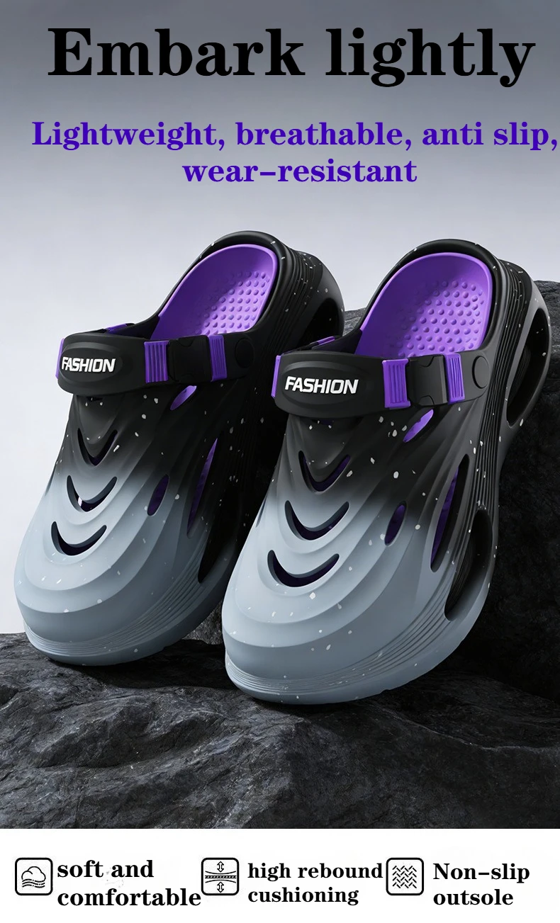 Stepping on shit hole shoes men's 2026 new summer wear sports trend thick-soled non-slip deodorant breathable sandals