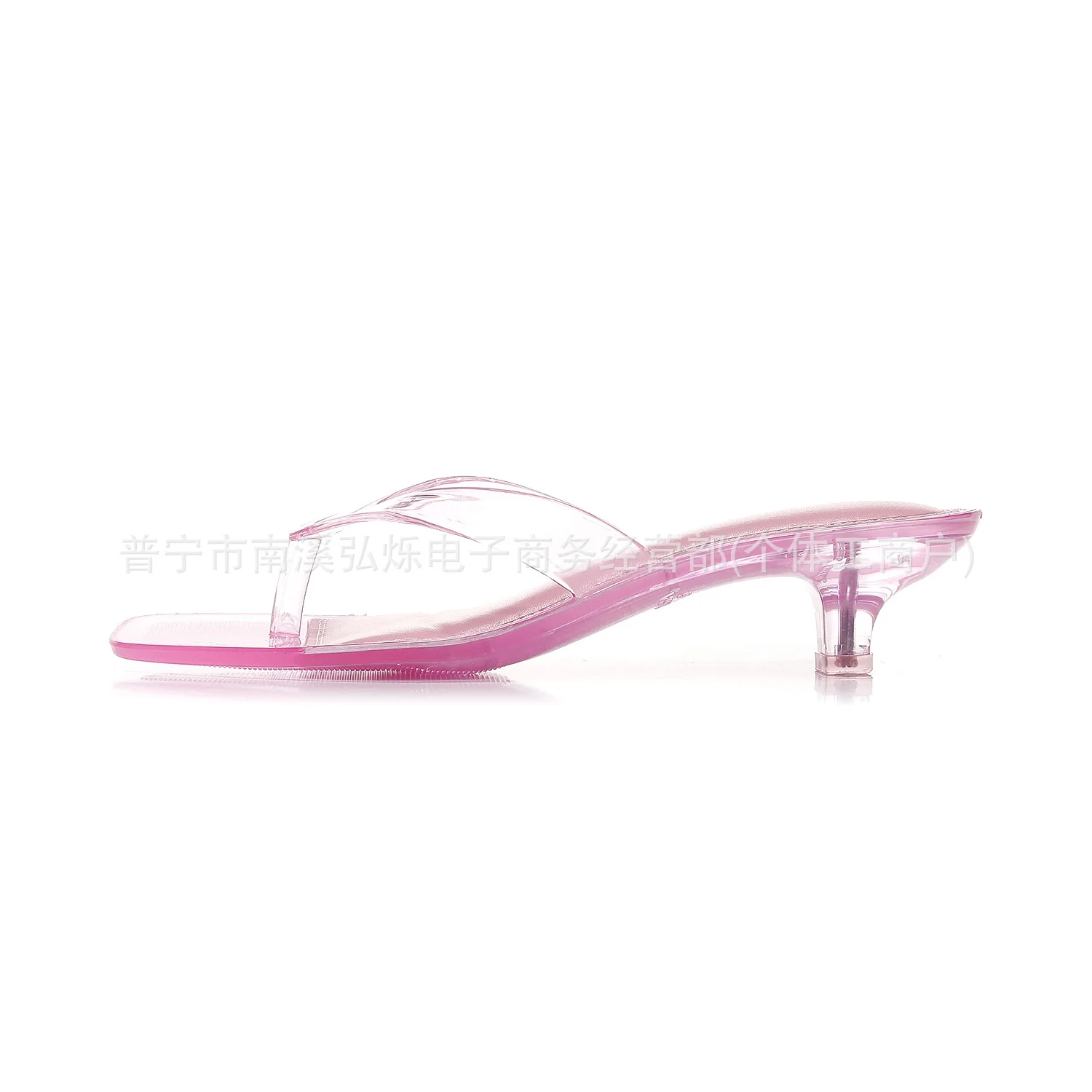 2026 New Women's Crystal Jelly Slippers Low Wine Glass Heel Toe Post Square Toe Sandals Casual Summer Beach Flip Flops