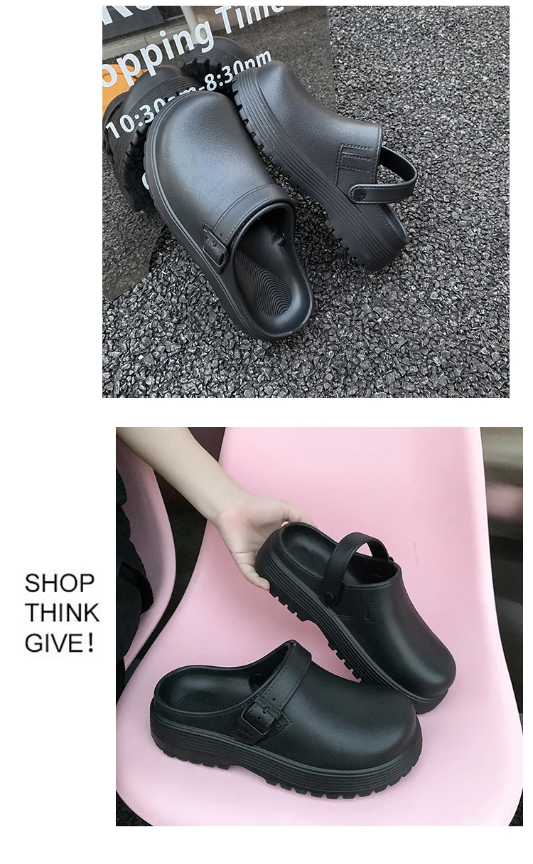 Thick-Soled Slippers for Men 2026 Summer New Style Slip-On Lazy Outdoor Non-Slip Height-Increasing Retro Closed-Toe Slippers