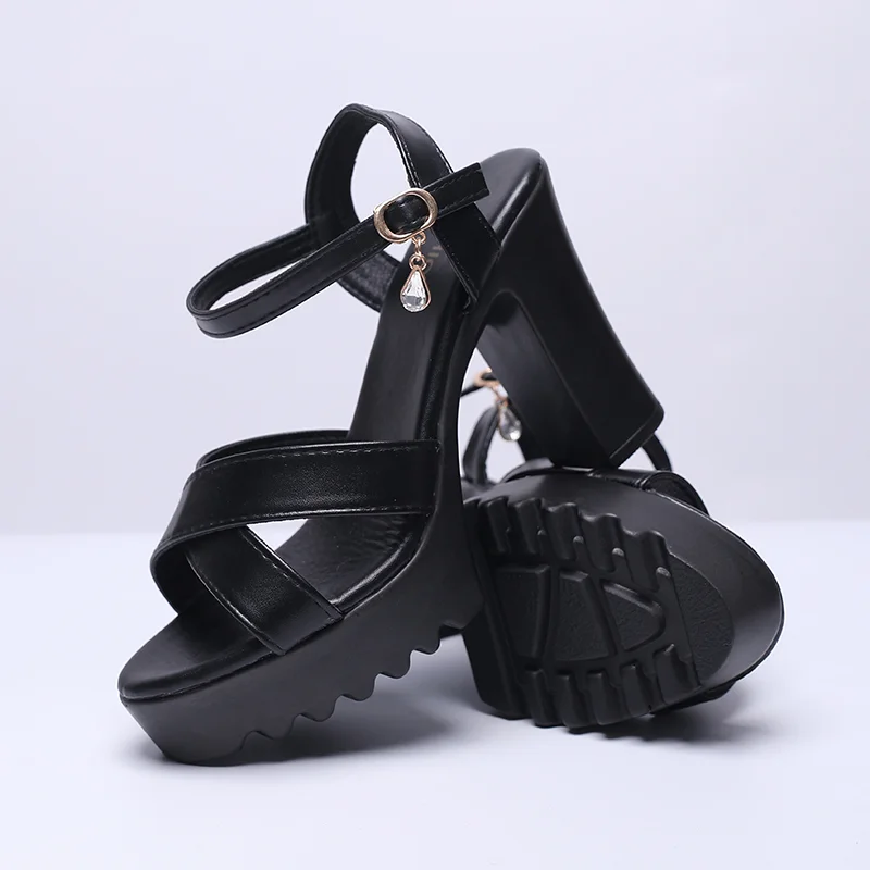 Women Fish Mouth Platform High Heels Wedges Buckle Sandals Shallow Hollow Open Toe Shoes Woman Party Footstep Office Pumps