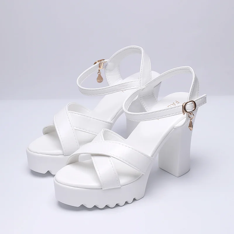 Women Fish Mouth Platform High Heels Wedges Buckle Sandals Shallow Hollow Open Toe Shoes Woman Party Footstep Office Pumps