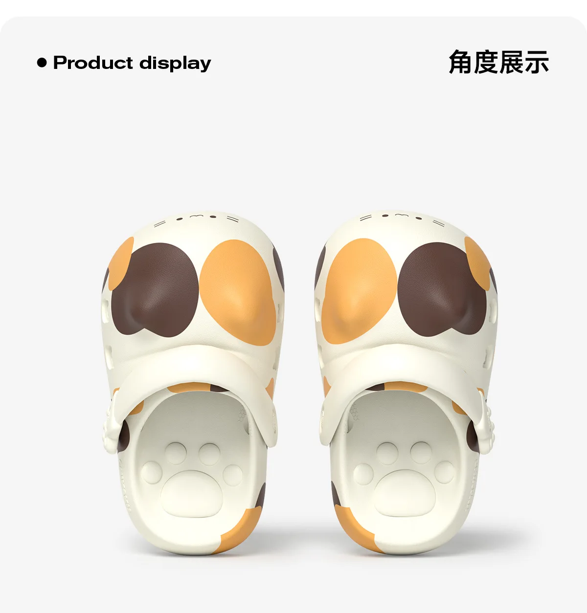 Three Flower Cat Claw Hole Shoes for Women at Home, Couple Wearing Outside, Arch Support, Thick Sole, Anti Slip Hole Slippers