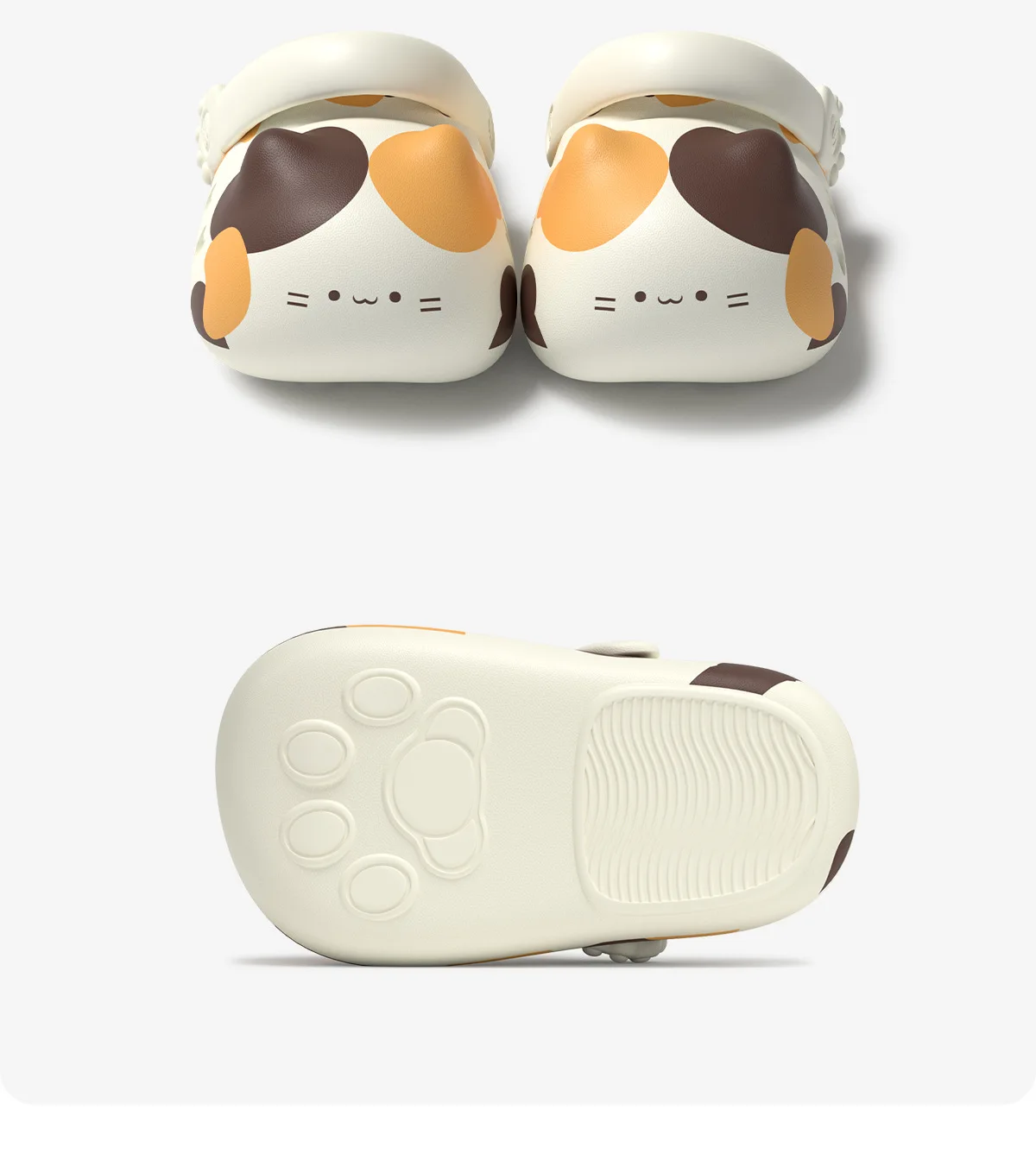 Three Flower Cat Claw Hole Shoes for Women at Home, Couple Wearing Outside, Arch Support, Thick Sole, Anti Slip Hole Slippers