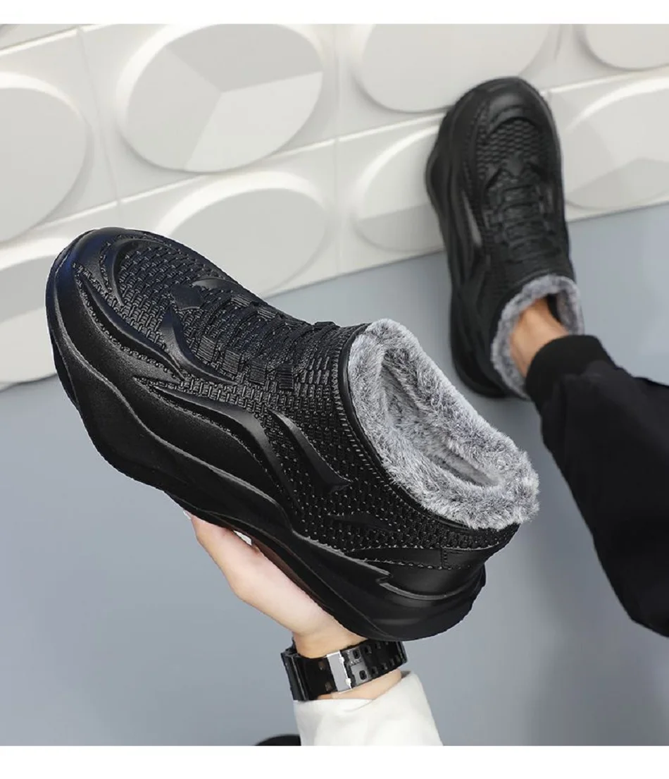 EVA Waterproof Anti Slip Snow Boots Winter Fashion Men's Cold Thickened Fleece-lined Resistant Warm Cotton Shoes Christma Gifts